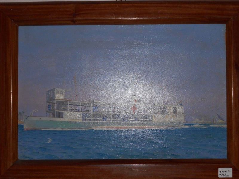 Chas Pears Nave ospedale inglese sul Nilo  - Asta Dipinti del XIX e XX secolo - Cambi Casa d'Aste