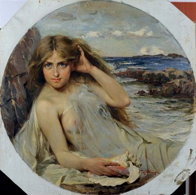 Luigi De Servi (1863-1945)fanciulla con Conchiglia