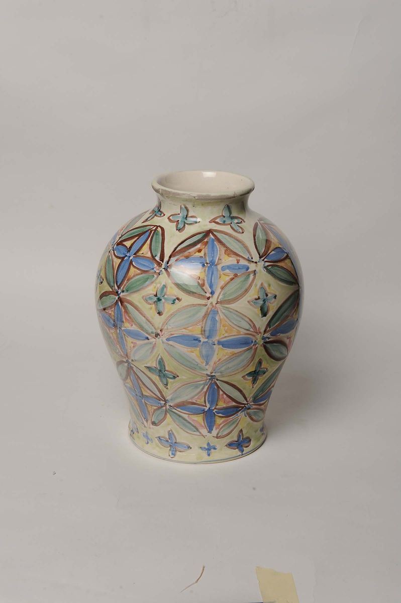 Eliseo Salino - I.C.A - Albisola Vaso con decoro geometrico  - Auction Decorative Arts of XX Century - I - Cambi Casa d'Aste