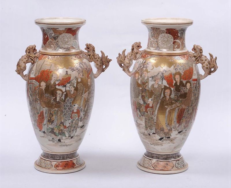 Due vasi orientali tipo Satzuma  - Auction Antique and Old Masters - II - Cambi Casa d'Aste