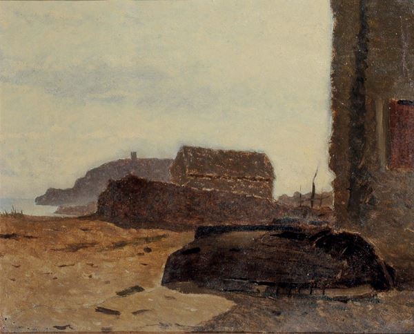 Benedetto Musso (1835-1883) Isola Gallinara vista da Albenga