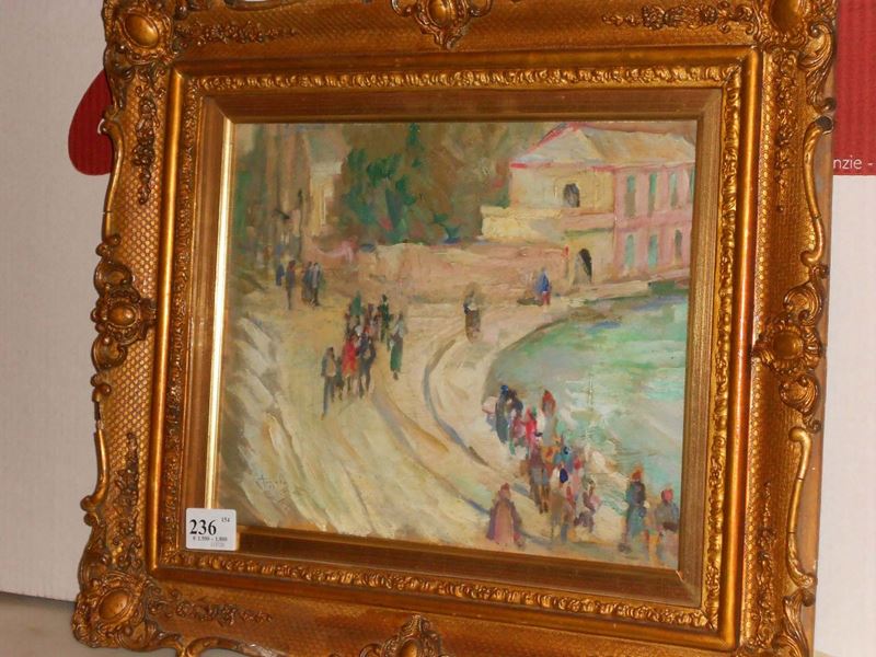 Angelo Balbi (1872-1939) Processione sulla spiaggia  - Auction 19th and 20th Century Paintings - Cambi Casa d'Aste