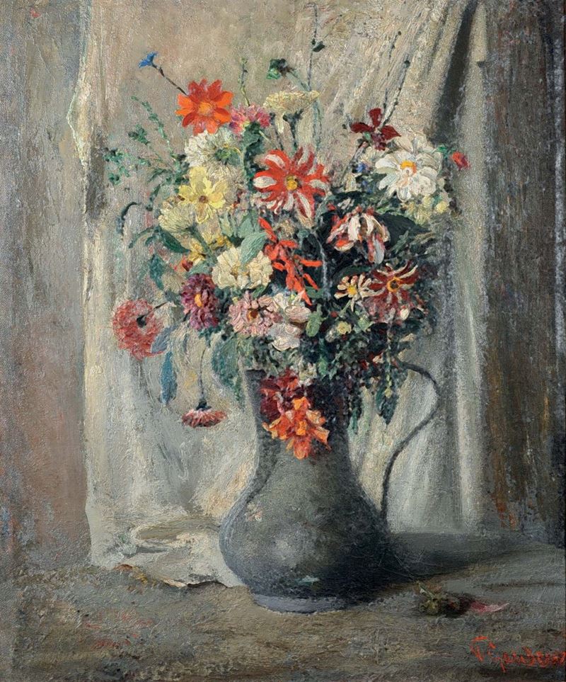 Giuseppe Gaudenzi (1880-1955) Vaso di fiori  - Auction 19th and 20th Century Paintings - Cambi Casa d'Aste