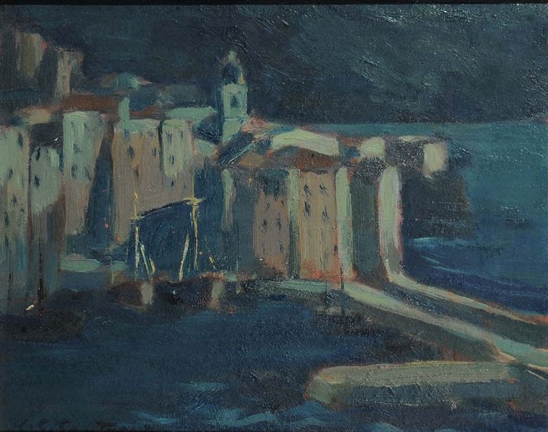 Antonio Giuseppe Santagata (1888-1985) Borgo marinaro  - Asta Dipinti del XIX e XX secolo - Cambi Casa d'Aste