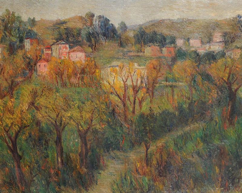 Libero Verzetti (1906-1989) Paesaggio campestre  - Asta Dipinti del XIX e XX secolo - Cambi Casa d'Aste