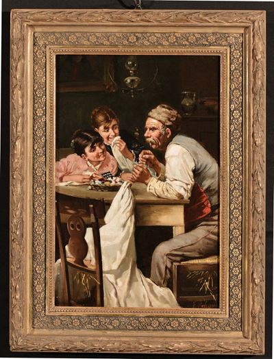 Francesco Peluso (1836-1916)scena D'interno