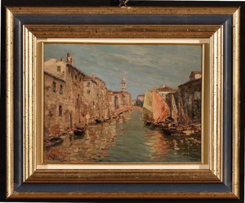 Giovanni Salviati (1881-1951) Rio Vena - Chioggia  - Asta Dipinti del XIX e XX secolo - Cambi Casa d'Aste