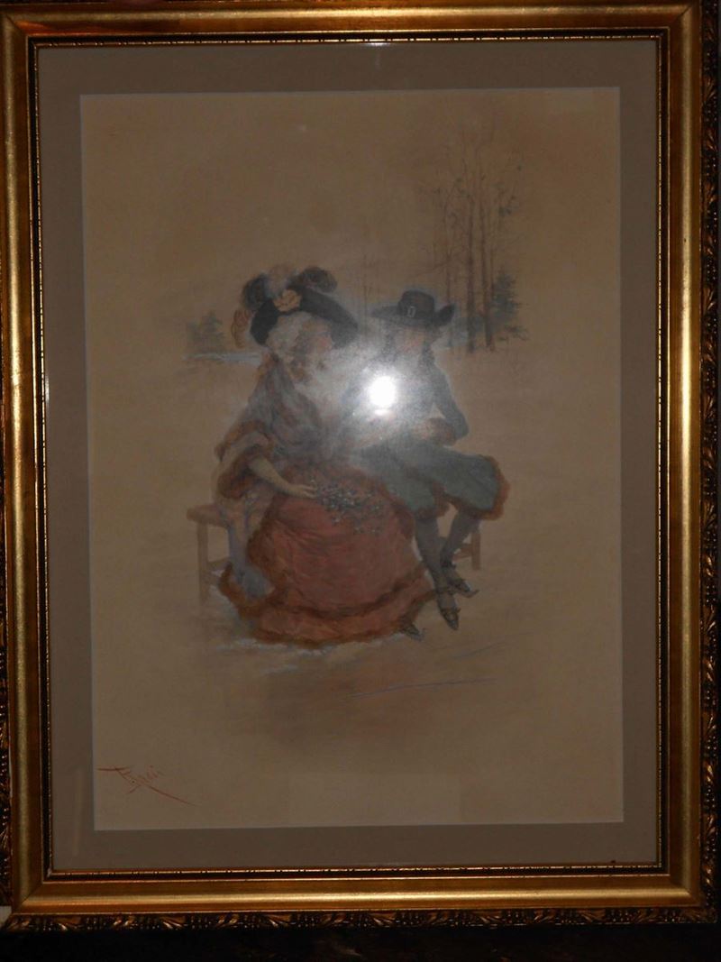 Lucius Rossi (1846-1913) Il corteggiamento  - Auction 19th and 20th Century Paintings - Cambi Casa d'Aste