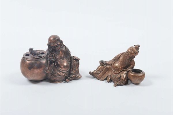 Due santi orientali in bronzo