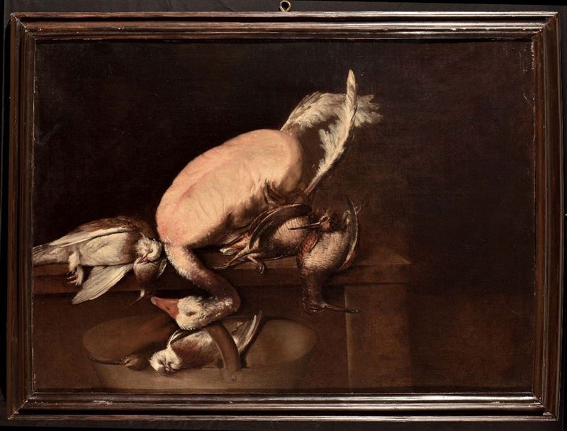 Giacomo Francesco Cipper detto il Todeschini (1664-1736) Natura morta con oca e beccacce  - Asta La Dimora di un Conoscitore Bolognese - Cambi Casa d'Aste
