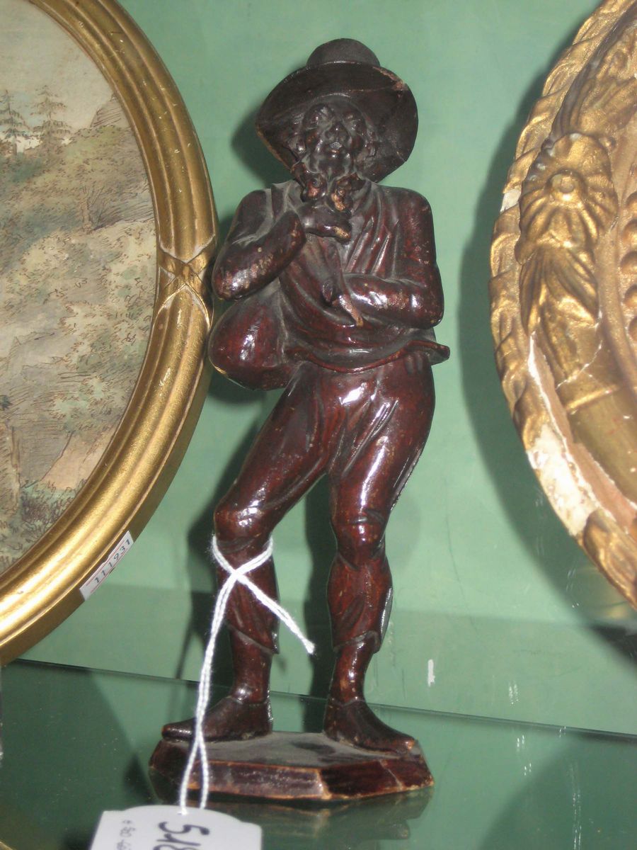 Coppia Sculturine in Legno Raffiguranti Coppia di Viandanti, Veneto Fine XVIII Secolo