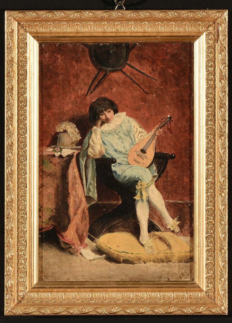 Francesco Vinea (1845-1902), attribuito a Menestrello  - Asta Dipinti del XIX e XX secolo - Cambi Casa d'Aste