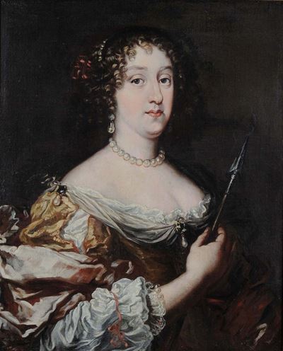 Justus Sustermans (anversa 1597 - Firenze 1681), Ambito Didama con Collana di Perle