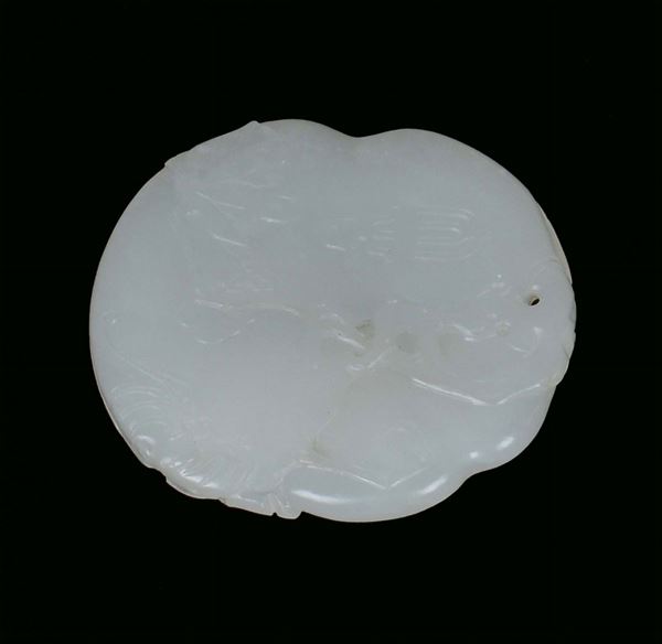 White jade small plate, China, 19th century cm 5x5,5