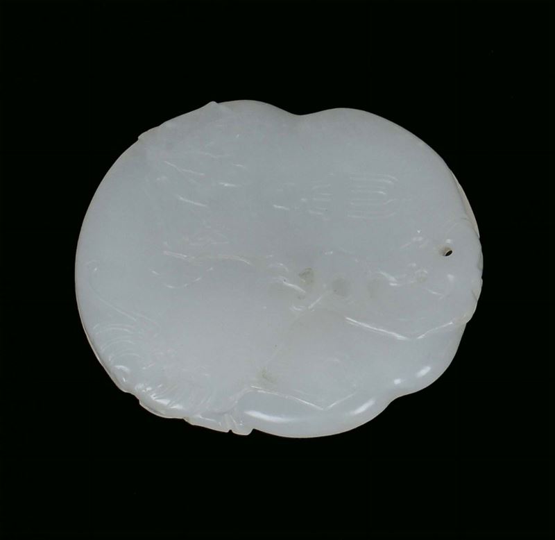 White jade small plate, China, 19th century cm 5x5,5  - Auction Fine Chinese Works of Art - Cambi Casa d'Aste