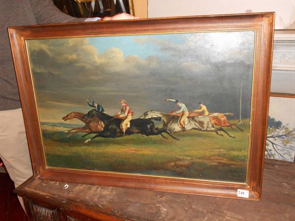 Anonimo del XIX secolo Cavalli in corsa