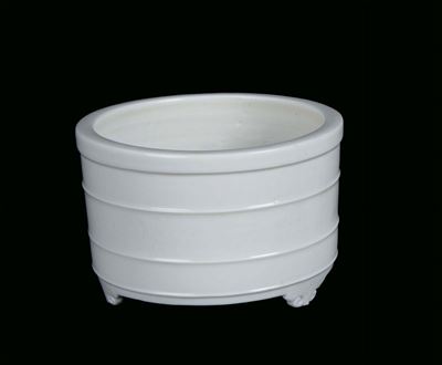Incensiere Cilindrico in Porcellana Blanc De Chine, Cina, Dinastia Qing, Epoca Kangxi (1662-1722)
