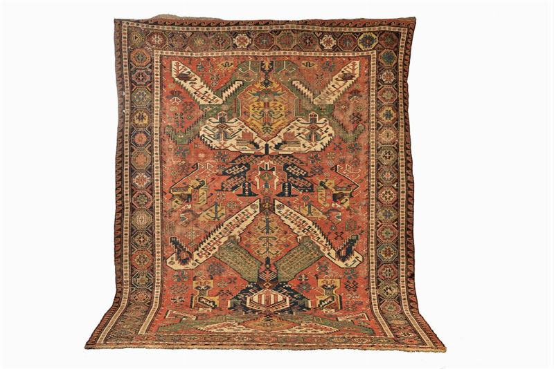 A Caucaso Sumak carpet second half 19th century.Overall slight wear.  - Auction Ancient Carpets - Cambi Casa d'Aste