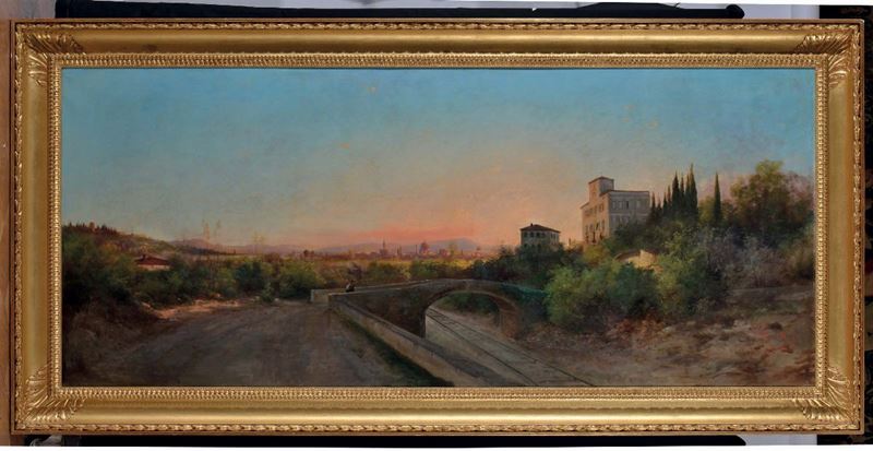 Henry Markò (1855-1921) Veduta di Firenze  - Asta La Dimora di un Conoscitore Bolognese - Cambi Casa d'Aste