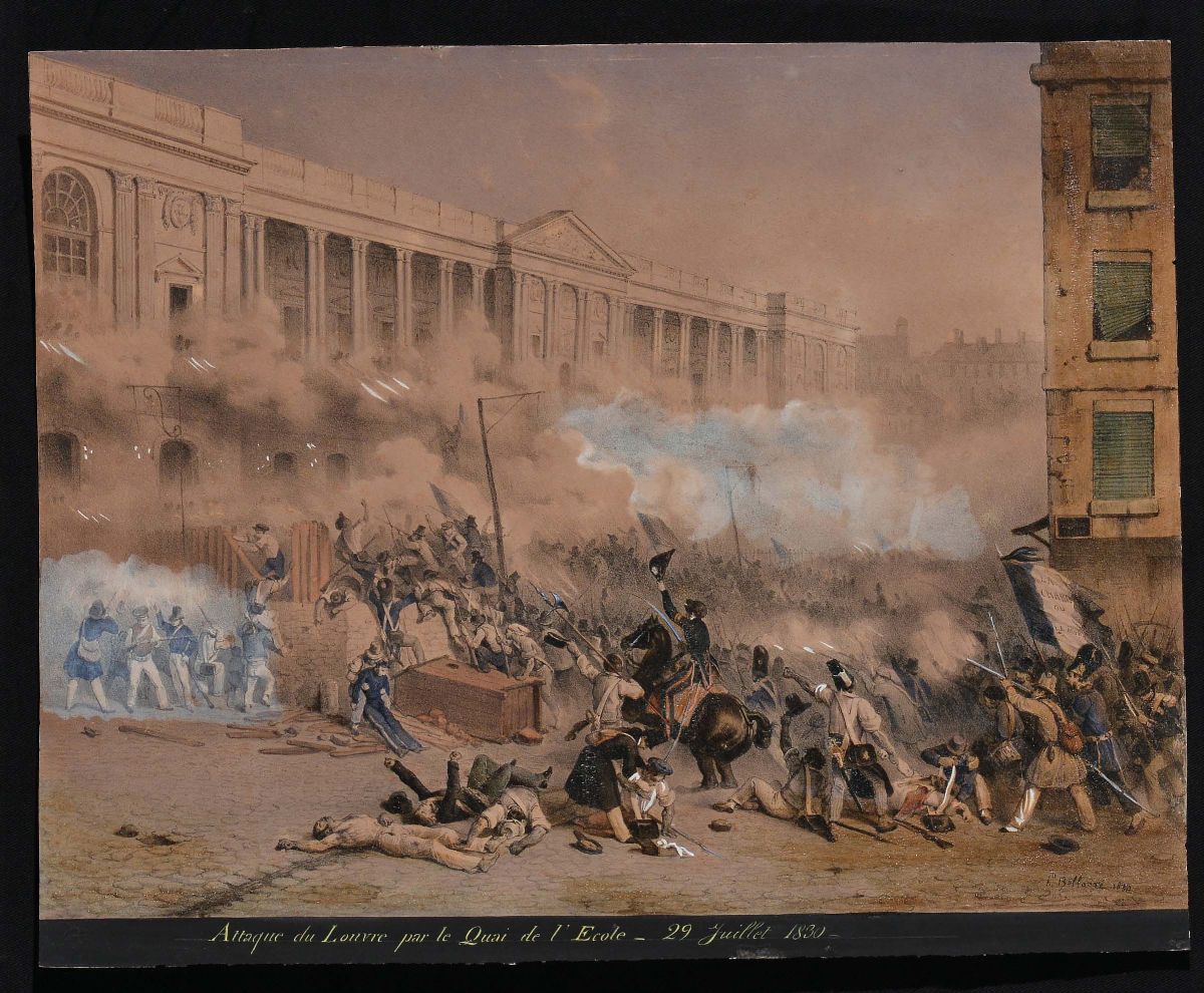 Tre Stampe Colorate Raffiguranti Scene con Personaggi