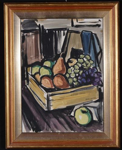 Luigi Bassano (1900-1989)cassetta con Frutta