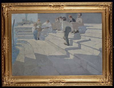 Cosimo Privato (1899-1971)bambini a Venezia