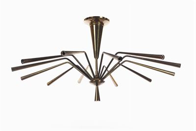 Lampada a Sospensione Modello Sputnik in Ottone Lucido .