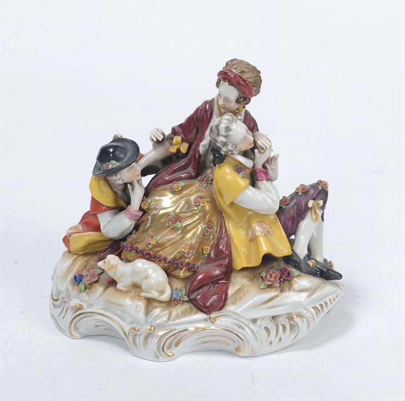 Gruppo in porcellana raffigurante scena galante  - Auction Antique and Old Masters - II - Cambi Casa d'Aste