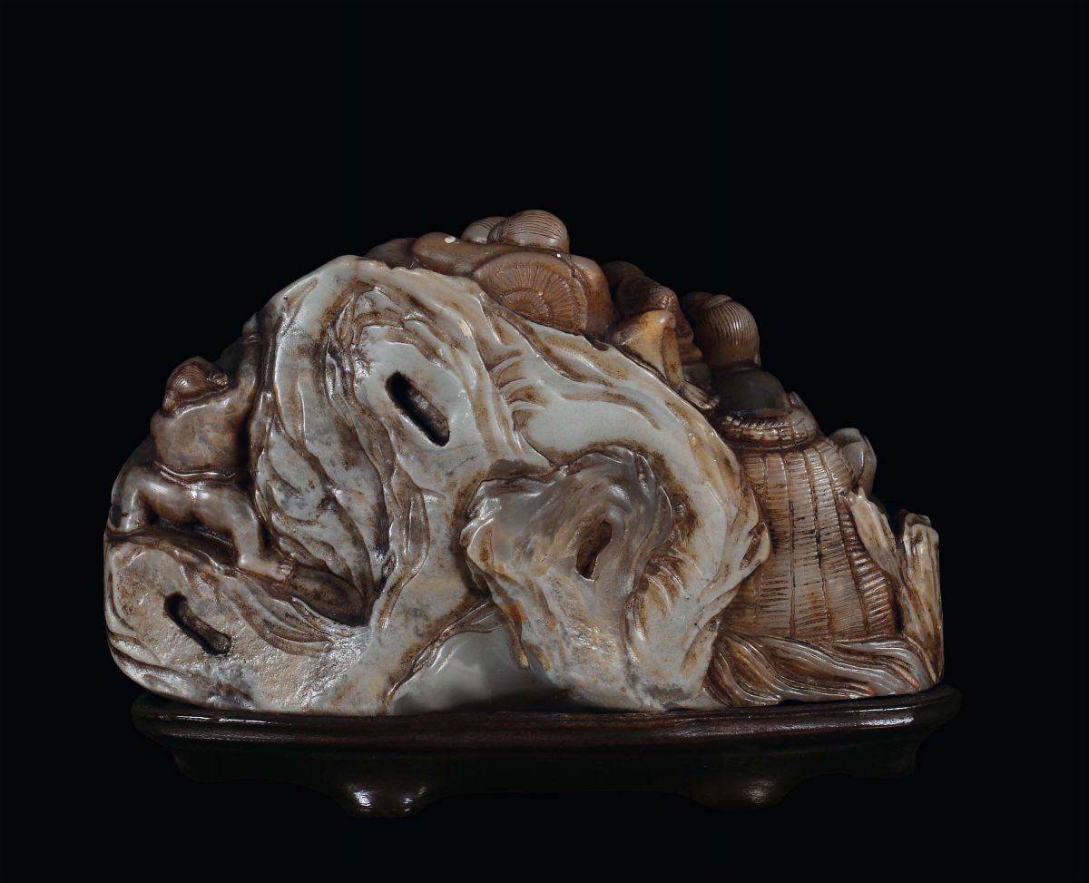 Sigillo Saponaria Raffigurante Pescatori, Cina, Dinastia Qing, XIX Secolo