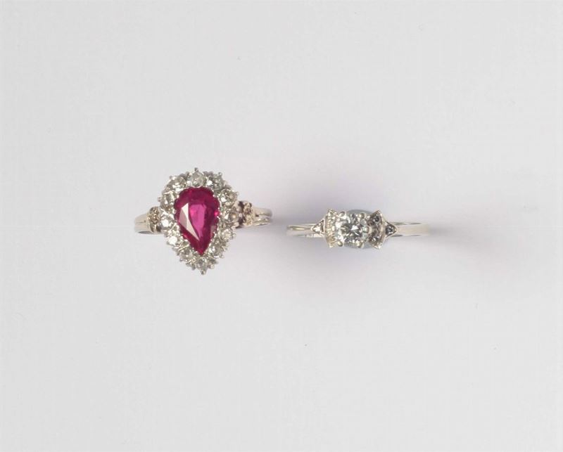 A diamond and tourmaline rings  - Auction Silver, Ancient and Contemporary Jewels - Cambi Casa d'Aste