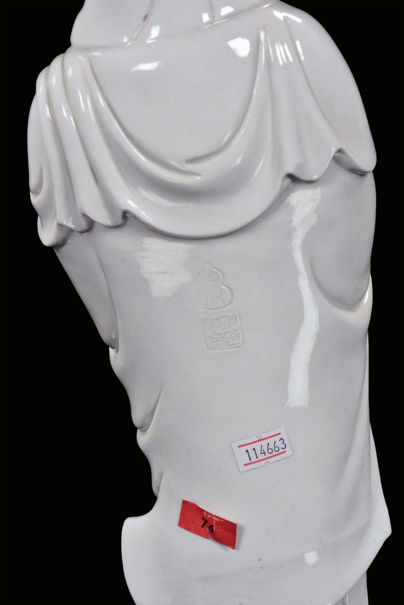 Guanyin in Porcellana Blanc De Chine, Cina, Dinastia Qing, XIX Secolo