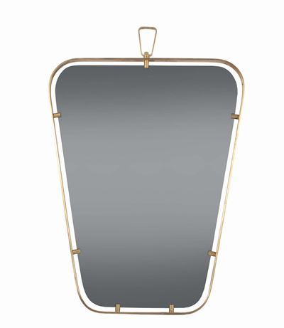Specchio con Cornice in Ottone Lucido