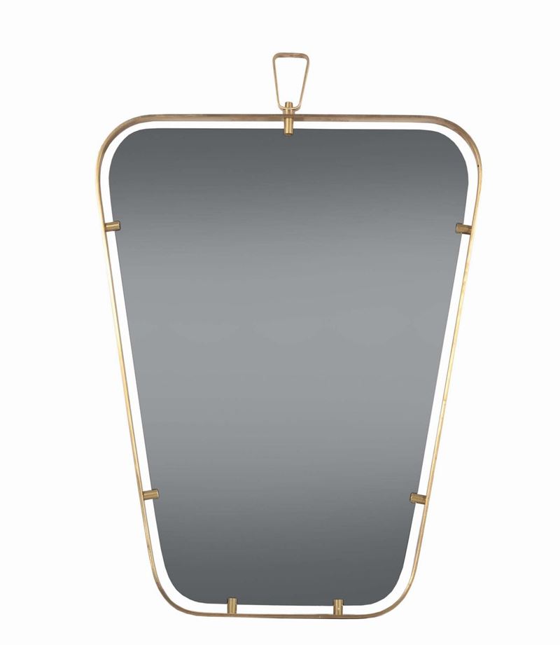 Specchio con cornice in ottone lucido  - Asta Design - II - Cambi Casa d'Aste