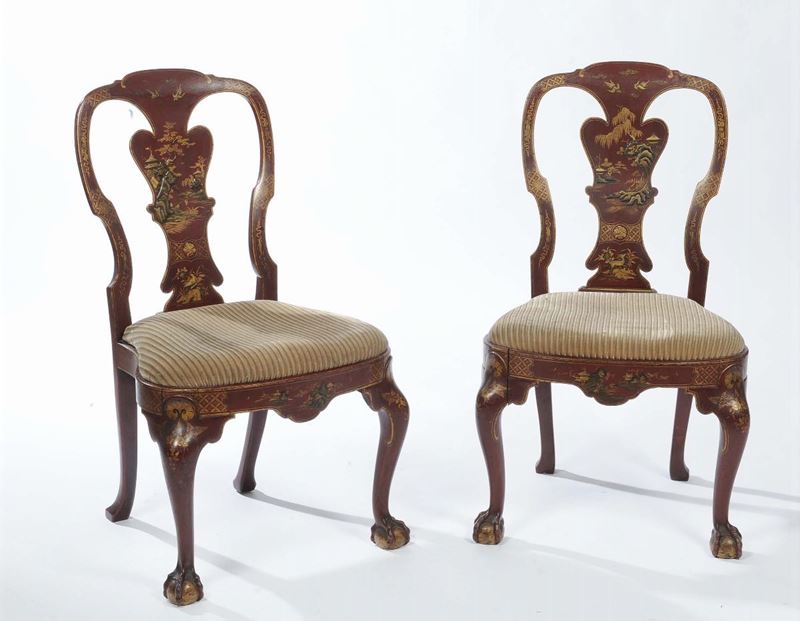 Coppia di poltrone in stile veneto laccate a cineserie  - Asta Antiquariato e Dipinti Antichi - II - Cambi Casa d'Aste