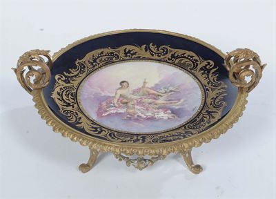 Coppa in Porcellana di Sevres Firmata Gio. Rochet. Fine XIX Secolo