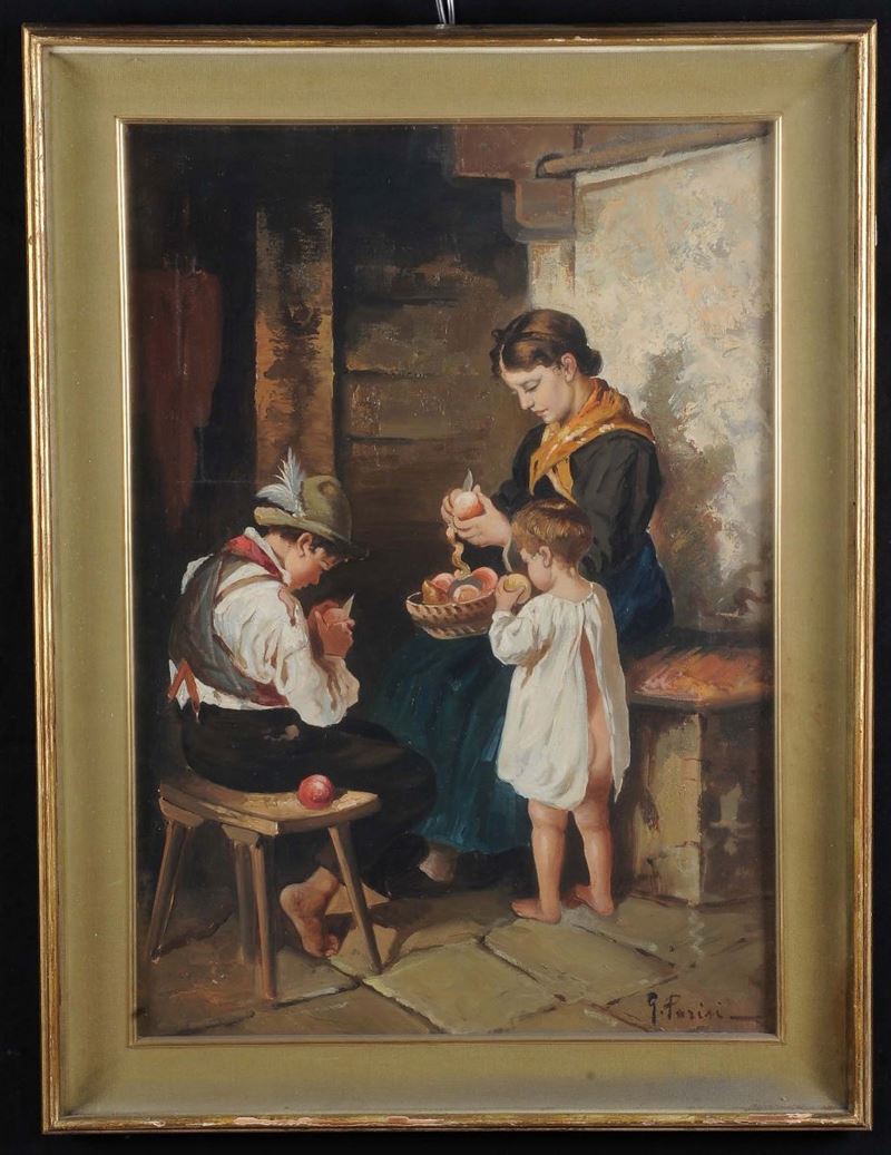 G.Parisi Interno familiare  - Asta Antiquariato e Dipinti Antichi - II - Cambi Casa d'Aste