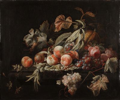 Abraham Mignon (francoforte sul Meno 1640 - Utrecht 1679), Attribuito Anatura Morta con Frutta