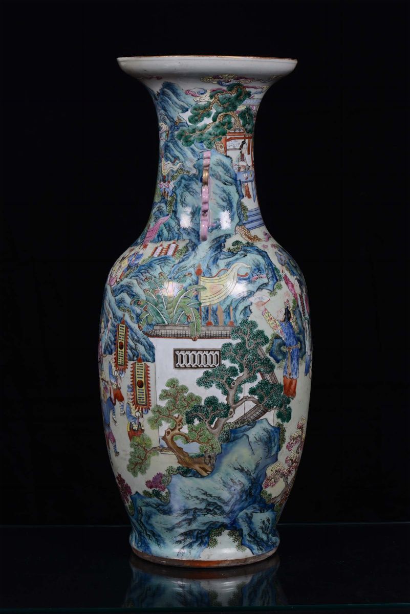 Vaso in Porcellana Policroma, Cina, Dinastia Qing, Fine XIX Secolo