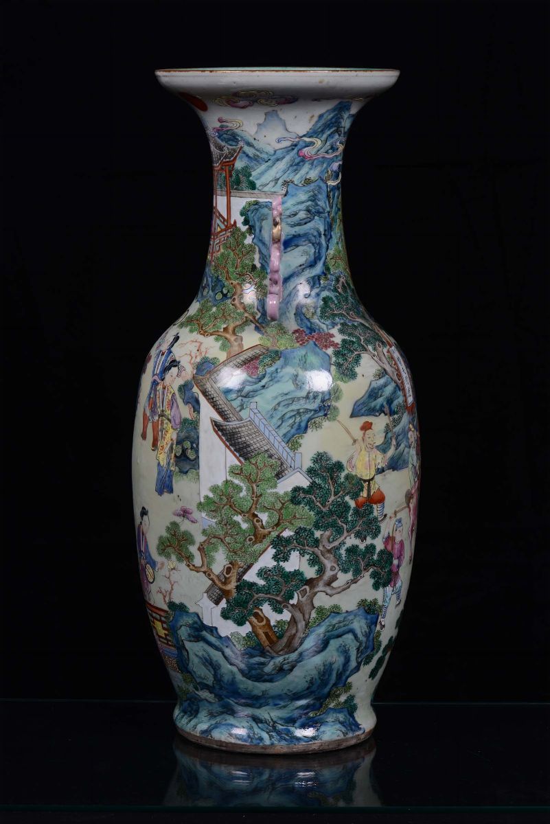 Vaso in Porcellana Policroma, Cina, Dinastia Qing, Fine XIX Secolo