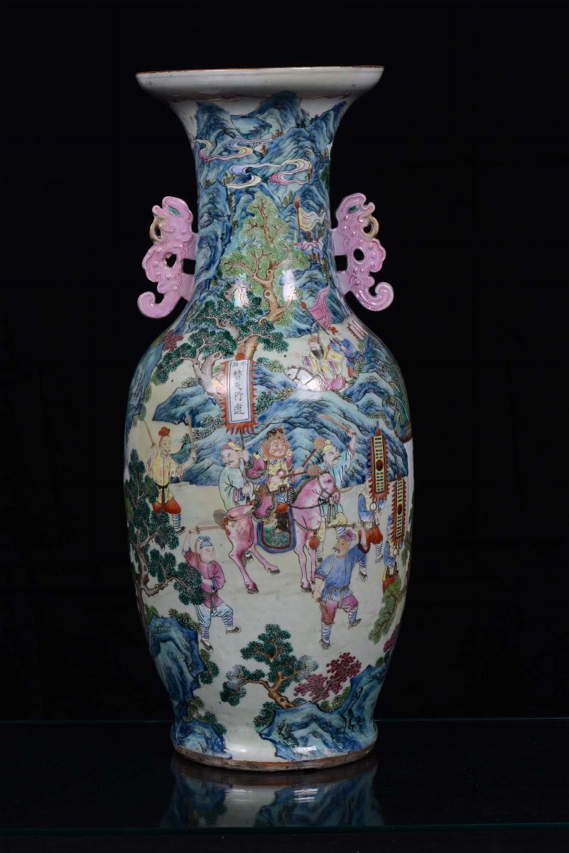 Vaso in Porcellana Policroma, Cina, Dinastia Qing, Fine XIX Secolo