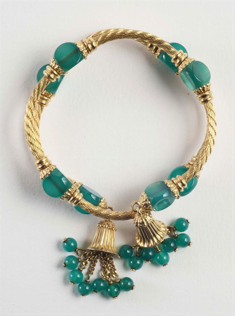 A green agate bracelet  - Auction Silver, Ancient and Contemporary Jewels - Cambi Casa d'Aste