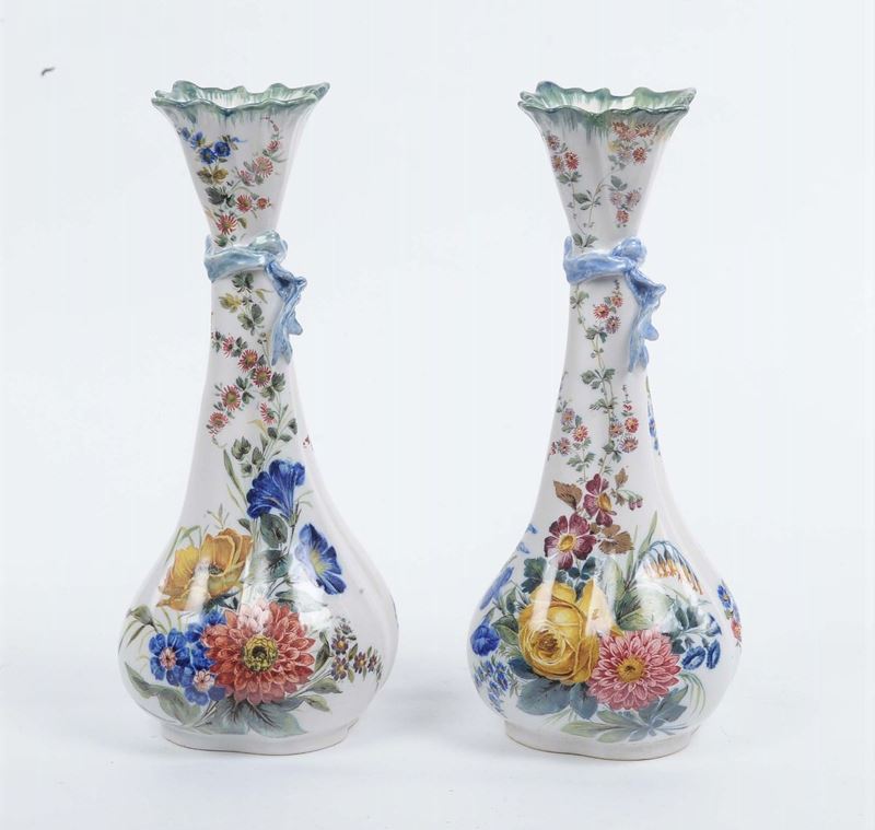 Coppia di vasi in terraglia, Bassano  - Auction Antique and Old Masters - II - Cambi Casa d'Aste