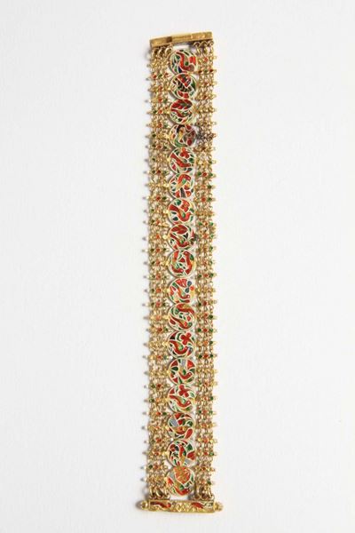 Bracciale con Smalti Policromi ed Oro Ad Alto Titolo