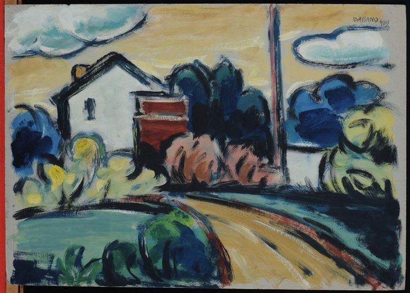 Luigi Bassano (1900-1989) Paesaggio  - Asta Antiquariato e Dipinti Antichi - II - Cambi Casa d'Aste