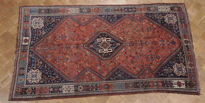 Tappeto Su-Persia Kashghai, fine XIX inizio XX secolo  - Asta Antiquariato e Dipinti Antichi - II - Cambi Casa d'Aste