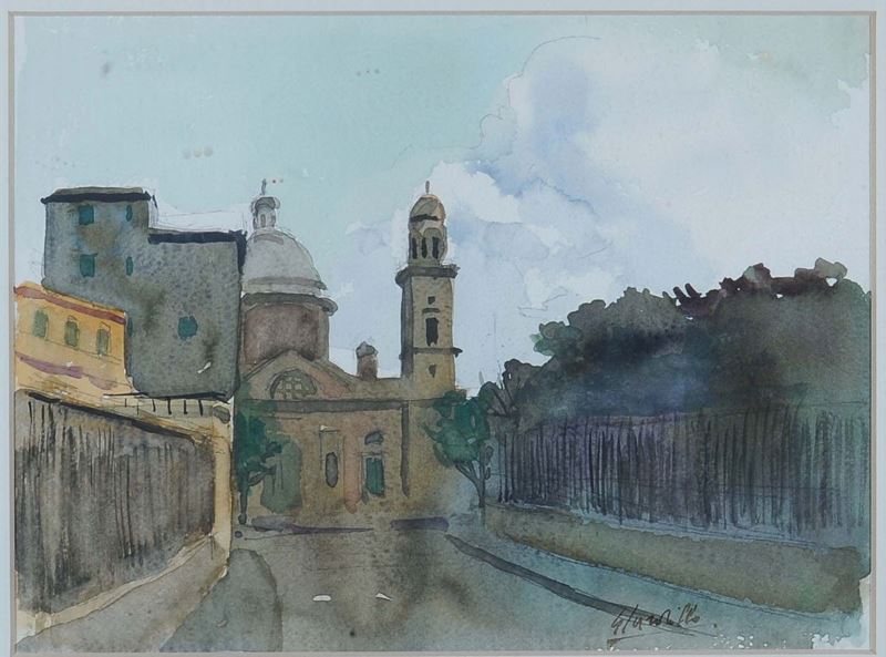 Giuseppe Cardillo (1927) Carignano verso sera, 2001  - Asta Antiquariato e Dipinti Antichi - II - Cambi Casa d'Aste