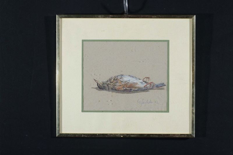 Giuseppe Cardillo (1927) Passero morto, 1972  - Asta Antiquariato e Dipinti Antichi - II - Cambi Casa d'Aste