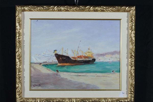 Giovanni Fasce (1936-2006) Nave alla fonda