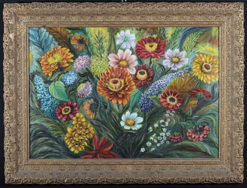 Anonimo del XX secolo Natura morta con fiori  - Asta Antiquariato e Dipinti Antichi - II - Cambi Casa d'Aste