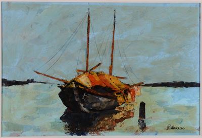 Francesco Romano (1880-1924)barche alla Marina